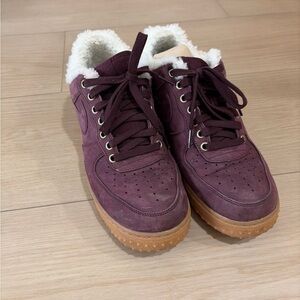 Nike Burgundy Athletic Shoes with Faux Fur